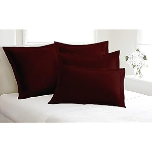 remium hotel quality 4 piece pillow shams 100 egyptian cotton 550 thread count pattern solid king wine17  27