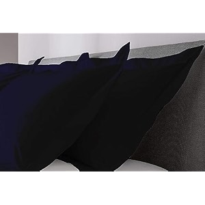 remium hotel quality 4 piece pillow shams 100 egyptian cotton 550 thread count pattern solid queen navy blue16  24