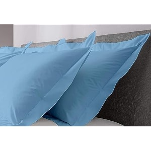 remium hotel quality 4 piece pillow shams 100 egyptian cotton 550 thread count pattern solid king sky blue17  27