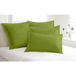 remium hotel quality 4 piece pillow shams 100 egyptian cotton 550 thread count pattern solid over size moss20  36