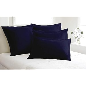 remium hotel quality 4 piece pillow shams 100 egyptian cotton 550 thread count pattern solid king navy blue17  27