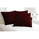 remium Hotel Quality 4 Piece Pillow Shams 100% Egyptian Cotton 550 Thread Count Pattern Solid (Queen, Wine)(16 * 24)