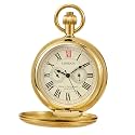 Vintage Full Copper Men's Mechanical Pocket Watch with Chain