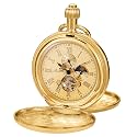 Vintage Full Copper Men's Mechanical Pocket Watch with Chain