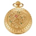 Vintage Full Copper Men's Mechanical Pocket Watch with Chain