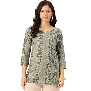 Elegant Printed Short Kurti - Soft Cotton