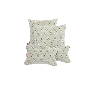 elegant cu01 beige car seat neck rest pillows and cushions set of 4