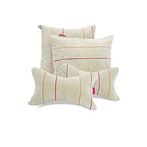 elegant polyester suede cu10 beige car seat neck rest pillow and cushions set of 4