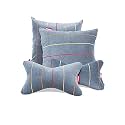 Elegant Polyester Suede Cu10 Beige Car Seat Neck Rest Pillow And Cushions (Set Of 4)