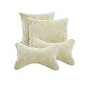 Elegant Polyester Suede Cu10 Beige Car Seat Neck Rest Pillow And Cushions (Set Of 4)
