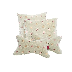elegant polyester suede cu10 beige car seat neck rest pillow and cushions set of 4