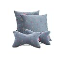 Elegant Polyester Suede Cu10 Beige Car Seat Neck Rest Pillow And Cushions (Set Of 4)