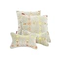 Elegant Polyester Suede Cu10 Beige Car Seat Neck Rest Pillow And Cushions (Set Of 4)