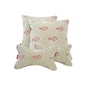 Elegant Polyester Suede Cu10 Beige Car Seat Neck Rest Pillow And Cushions (Set Of 4)