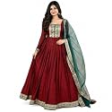 Elegant Vichitra Silk Gown with Jacquard Zari