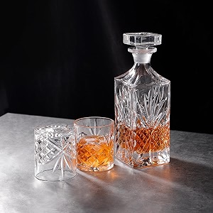 elegant whiskey decanter set with glass 7 pc for men amp women 750 ml whiskey crystal liquor drinking decanter gift for alcohol lover mv-10