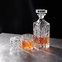 Elegant Whiskey Decanter Set with Glass 7 pc for Men &amp; Women, 750 Ml Whiskey Crystal Liquor Drinking Decanter Gift for Alcohol Lover (MV-10)