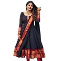 Elegant Zari Jacquard Weaving Gown with Lace