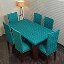 ELEGANTA Dining Table Cover 4 Seater, Table Cover, Dining Table Covers, Chair Cover, Polyester Spandex Chair Cover, Washable, Fade Resistant, Anti Slip, Flexible Slipcover Stretch Fit (Grey Diamond)