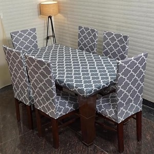 eleganta dining table cover 4 seater table cover dining table covers chair cover polyester spandex chair cover washable fade resistant anti slip flexible slipcover stretch fit grey diamond