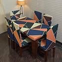 ELEGANTA Dining Table Cover 4 Seater, Table Cover, Dining Table Covers, Chair Cover, Polyester Spandex Chair Cover, Washable, Fade Resistant, Anti Slip, Flexible Slipcover Stretch Fit (Grey Diamond)