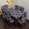 ELEGANTA Universal Dining Chair Cover with Table Cover Flexible Slipcover Polyester Spandex Printed Stretch Dining Chair Cover for Home (109 x 185 cm) (Kite Dark, 8 Seater)