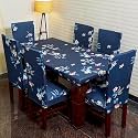 ELEGANTA Dining Table Cover 4 Seater, Table Cover, Dining Table Covers, Chair Cover, Polyester Spandex Chair Cover, Washable, Fade Resistant, Anti Slip, Flexible Slipcover Stretch Fit (Grey Diamond)