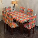 ELEGANTA Dining Table Cover 4 Seater, Table Cover, Dining Table Covers, Chair Cover, Polyester Spandex Chair Cover, Washable, Fade Resistant, Anti Slip, Flexible Slipcover Stretch Fit (Grey Diamond)
