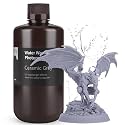 ELEGOO Upgraded Water Washable 3D Printer Resin 2.0, 405nm UV-Curing 3D Resin with Lower Shrinkage and Higher Precision for LCD 3D Printing Gray 1000g