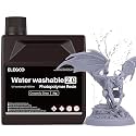 ELEGOO Upgraded Water Washable 3D Printer Resin 2.0, 405nm UV-Curing 3D Resin with Lower Shrinkage and Higher Precision for LCD 3D Printing Gray 2000g