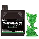 ELEGOO Upgraded Water Washable 3D Printer Resin 2.0, 405nm UV-Curing 3D Resin with Lower Shrinkage and Higher Precision for LCD 3D Printing Clear Green 2000g