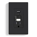 ELEGRP GFCI Outlet with USB Ports and Nightlight, 15 Amp Self-Test GFCI Combination with USB Ports, Tamper Resistant GFCI USB Outlet w/Nightlight, Wall Plate Included, UL Listed, Matte Black, 1 Pack