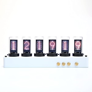 eleksmaker resin elekstube ips nixie tube digital clock electronic calendar 6 bit lcd time photo display creative retro desk decoration gift multicolor