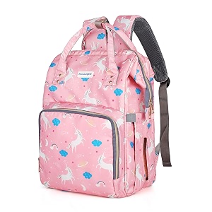 premium baby diaper bag for mothers  spacious waterproof backpack with multiple pockets for easy organization  stylish and durable unicorn pink