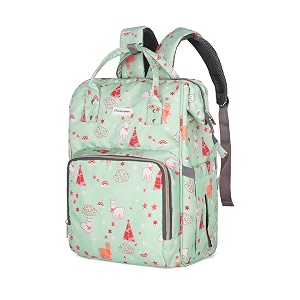 polyester premium baby diaper bag for mothers  spacious waterproof backpack with multiple pockets for easy organization  stylish and durable mint green