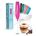 Elementi Pink Milk Frother Wand &amp; Matcha Mixer, Mini Electric Whisk - Coffee Mixer Wand - Coffee Stirrers Electric Matcha Whisk (Hot Pink)
