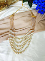ElementR Stylish Beautiful White Layerd Beads Moti Mala Men (dhulla)Groom & Womem Haar Pearl Mother of Pearl Necklace Set