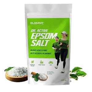 elemnt epsom salt for pain relief amp muscle recovery with camphor  epsom salt for foot soak tired feet feet ache foot cramps corns amp callus  100 magnesium sulfate  epsom bath salt for foot pain relief and body pain cramps foot pain recovery  450 gm