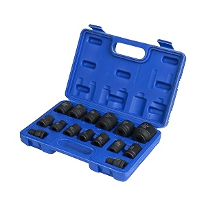 elephant 12 inch square drive 6-point std impact socket set  38 mm length  set of 15  socket sizes 8 9 10 11 12 13 14 15 17 19 21 22 24 27 32 mm