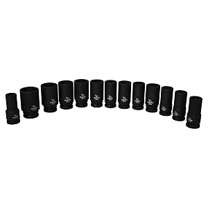 elephant 34 inch square drive deep impact socket set  6-point  90 mm length  set of 14
