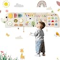 Elephant Activity Wall Busy Board Panels Wooden Sensory Wall Panel for Kids