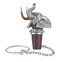 Elephant Bottle Stopper with Brass Tusks | Bottle Topper for Wine, Liquor | Expertly Crafted Pewter Reusable Wine Cork