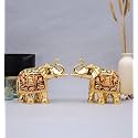 Elephant Idol Gold Plated Gajantlaxmi Showpiece Figurine