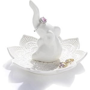 elephant ring holder with mandala trinket dish boho decor jewelry holder for rings earrings bracelets white elephant gifts for adults christmas valentine39s day birthday gifts for women