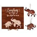 Elephant Wooden Frame Gifts for Mothers Day Mom Mama Elephant Sign Wall Decor Animal Plaque Father's Day Birthday Friendship Family Christmas Gifts for New Mom Nana Grandma from Son, Daughter HF88