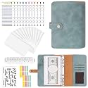 ELEPHANTBOAT Blue A6 Ring Binder, 6-Hole Metal PU, Snap Closure, 12 Envelop