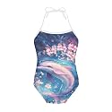 ELEQIN Cartoon Animal Cute Girls One Piece Swimsuit Adjustable Swimwear for 3Y-10Y