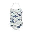 ELEQIN Cartoon Animal Cute Girls One Piece Swimsuit Adjustable Swimwear for 3Y-10Y