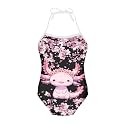 ELEQIN Cartoon Animal Cute Girls One Piece Swimsuit Adjustable Swimwear for 3Y-10Y