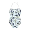 ELEQIN Cartoon Animal Cute Girls One Piece Swimsuit Adjustable Swimwear for 3Y-10Y